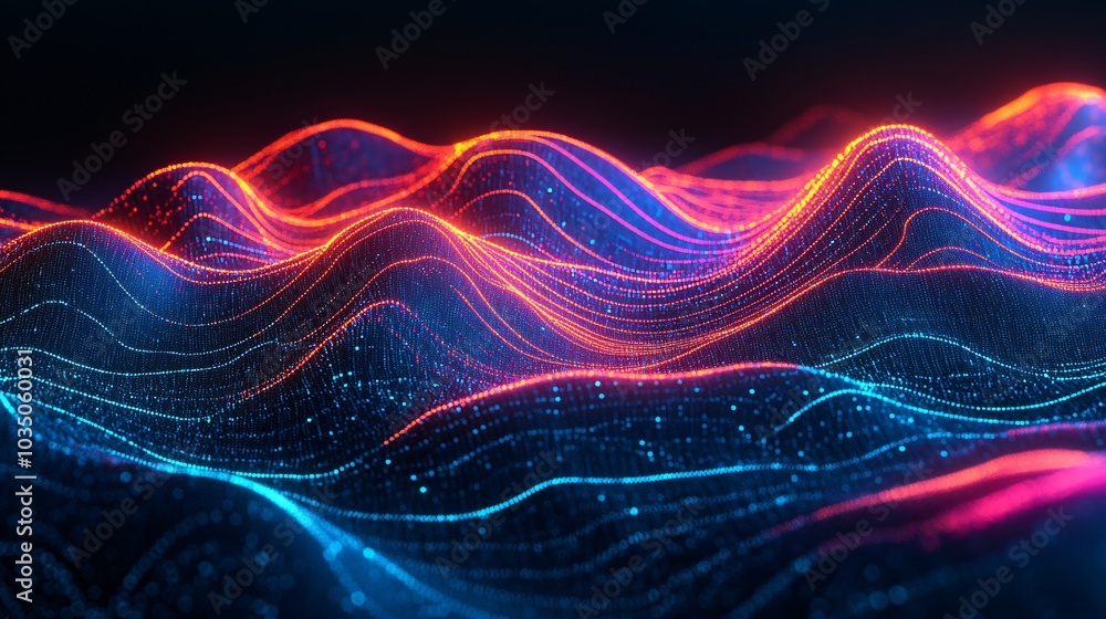 Obraz premium Vibrant Abstract Landscape of Data Visualization