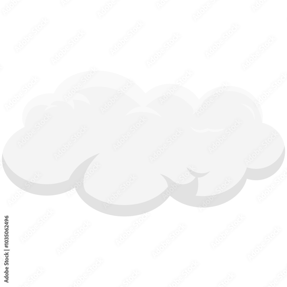 Fluffy White Cloud Elements Illustration Fluffy White Cloud Elements Illustration
