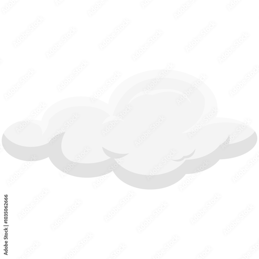 Fluffy White Cloud Elements Illustration Fluffy White Cloud Elements Illustration