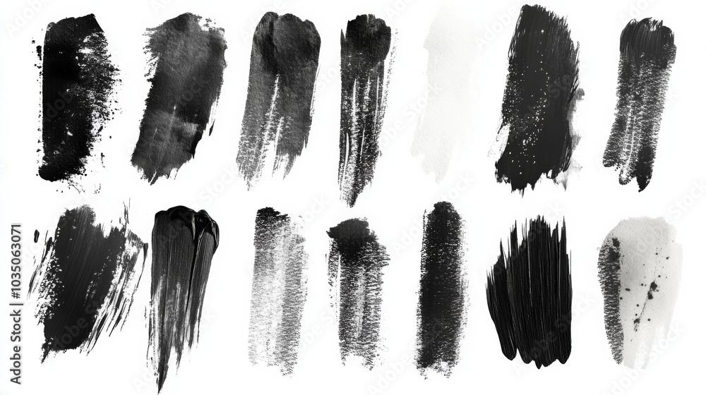 Black and White Paint Brush Strokes Black and White Paint Brush Strokes