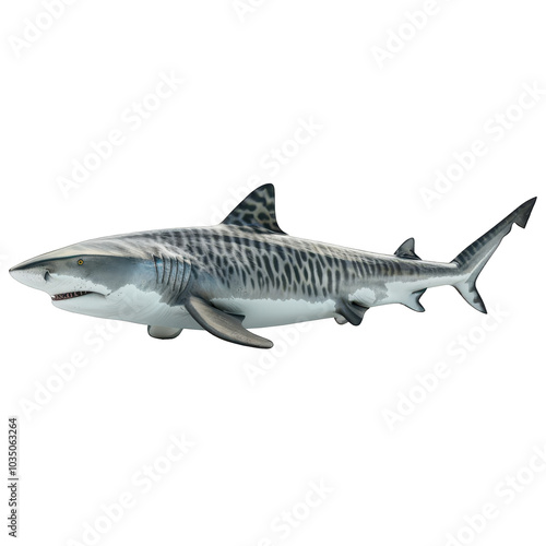 a tiger shark. Illustration, on transparent background png file