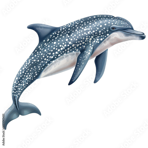 a spotted dolphin, on transparent PNG file photo