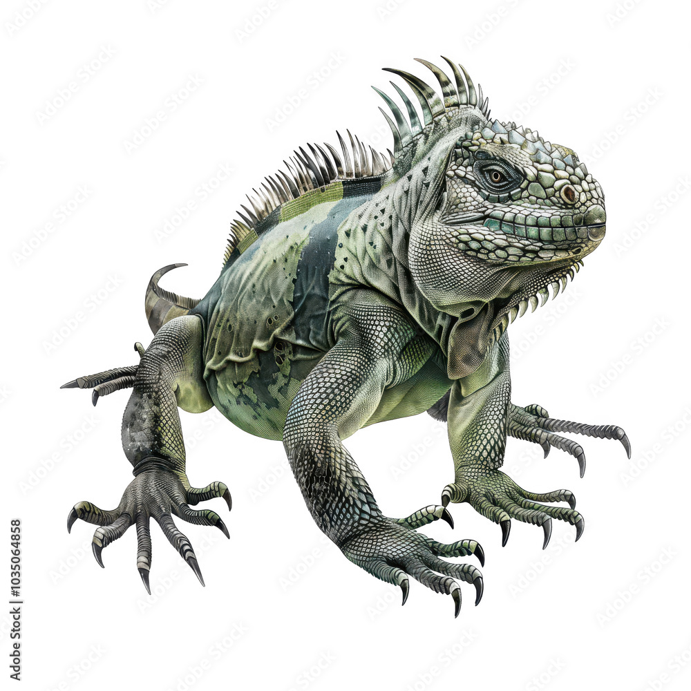 Fototapeta premium a marine iguana, png isolated on an empty background