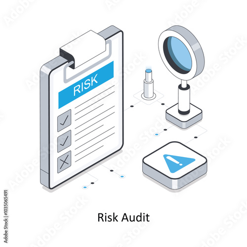 Risk Audit isometric stock illustration. EPS File stock illustration