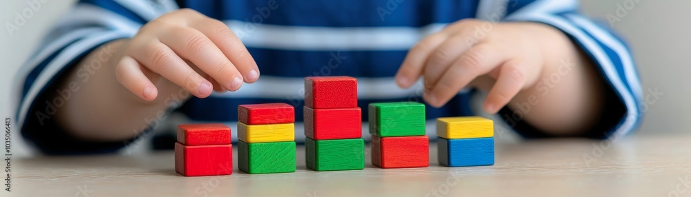 custom made wallpaper toronto digitalTiny Hands, Big Dreams, A toddler carefully arranges colorful wooden blocks, building a tower