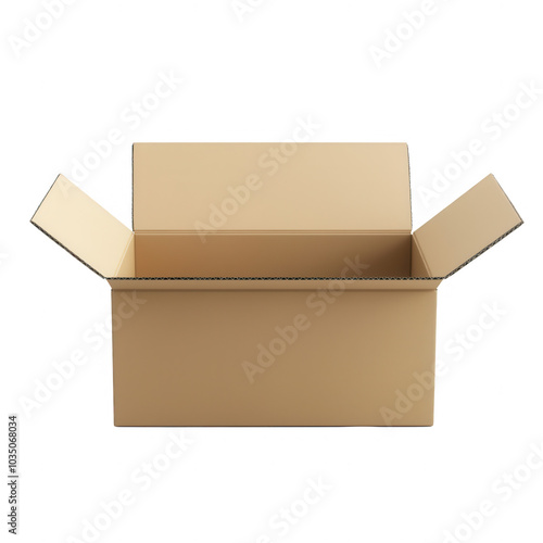 Empty open packaging box for packing goods or storing documents.