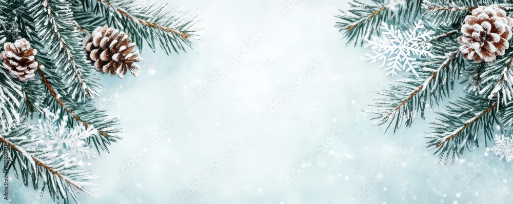 Delicate watercolor holiday frame with frosted edges and light blue center, perfect for adding your festive text. Delicate watercolor holiday frame with frosted edges and light blue center, perfect for adding your festive text.