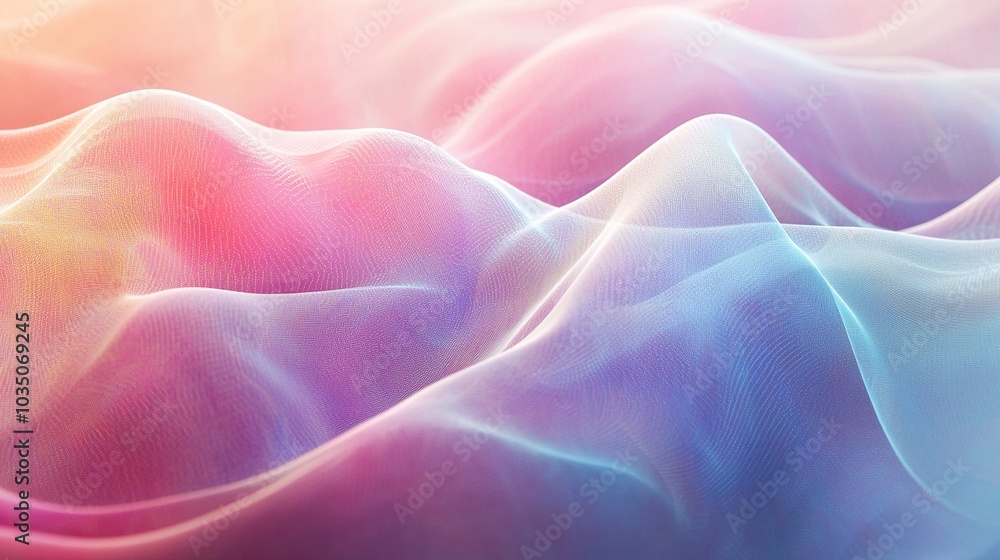 Obraz premium Abstract Colorful Waves in Soft Tones