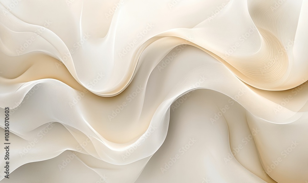 Obraz premium Abstract beige and white waves.