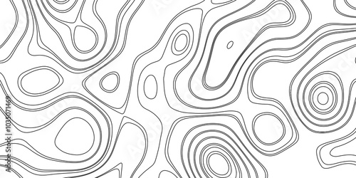Abstract black and white wavy topography relief map background landscape geodesy topographic map lines background, topographic contour map vector illustration with black lines geography background.
