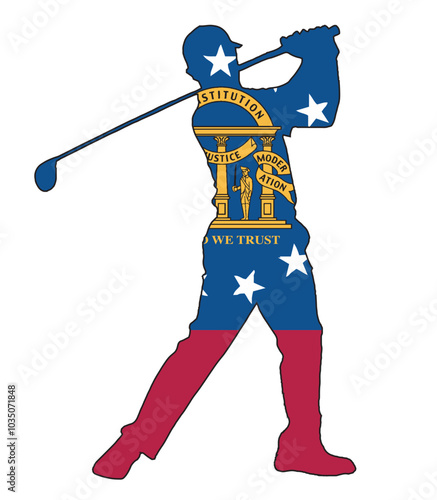 Georgia Golfer Swing Silhouette