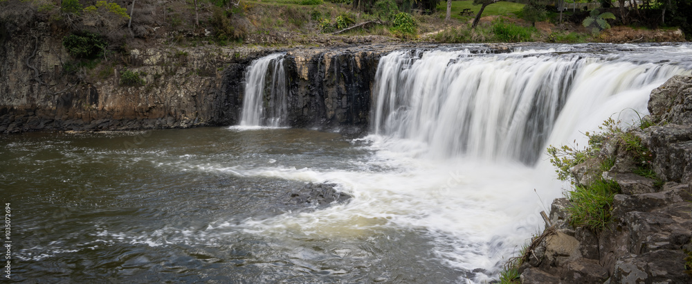 Waitangi River flowing over Haruru Falls. Bay of Islands. New Zealand. Waitangi River flowing over Haruru Falls. Bay of Islands. New Zealand.