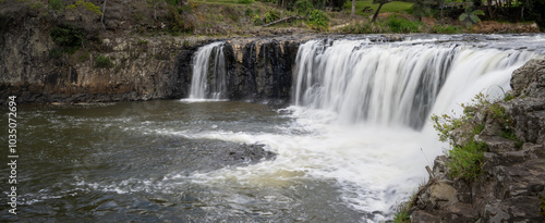 Waitangi River flowing over Haruru Falls. Bay of Islands. New Zealand. photo