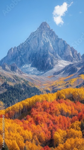 Autumn Majesty: Award-Winning Mountain Peak in a Vibrant Fall Palette