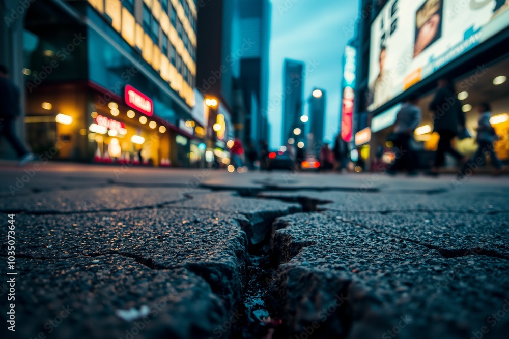 Cracked City Street with Blurred Urban Background.generative AI
Cracked City Street with Blurred Urban Background.generative AI