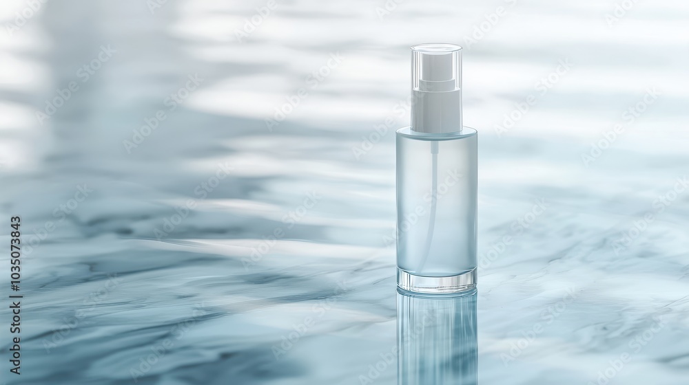 Serene Beauty Product on Calm Surface Serene Beauty Product on Calm Surface
