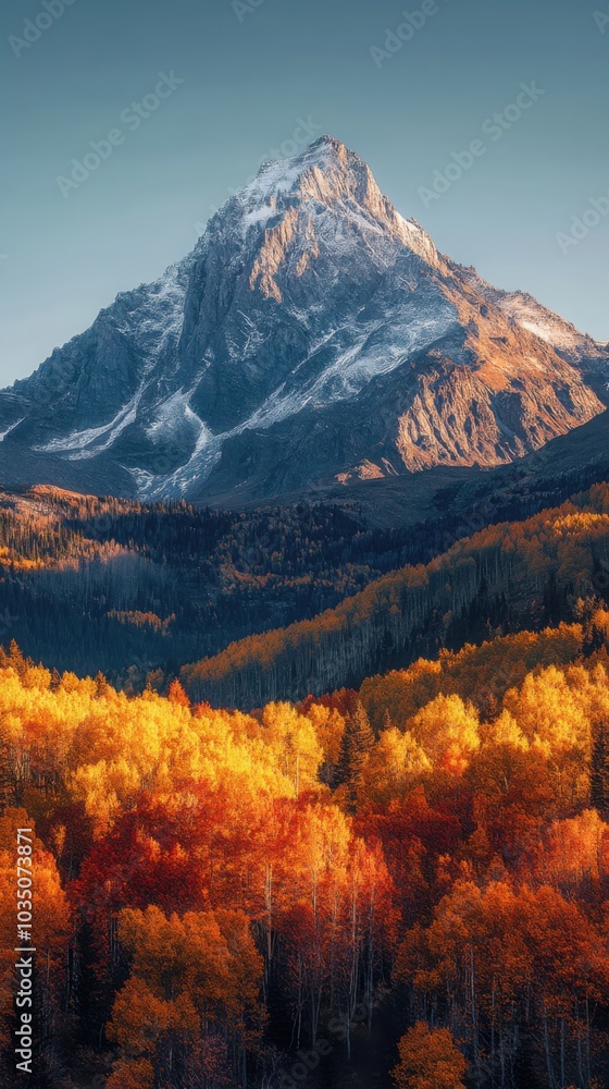 Autumn Majesty: Award-Winning Mountain Peak in a Vibrant Fall Palette Autumn Majesty: Award-Winning Mountain Peak in a Vibrant Fall Palette