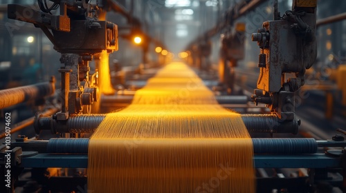 High-Speed Weaving Operation in Textile Mill