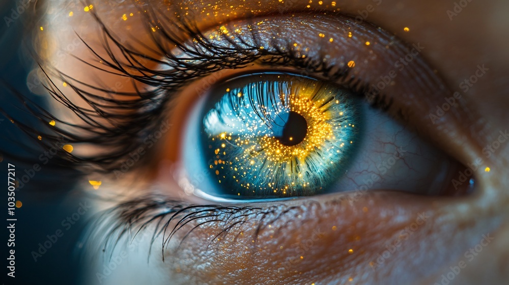 Eye Reflection with Starry Light Effects Eye Reflection with Starry Light Effects