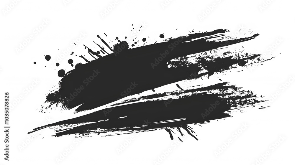 Grunge badge brush, hand drawn black sticker Grunge badge brush, hand drawn black sticker