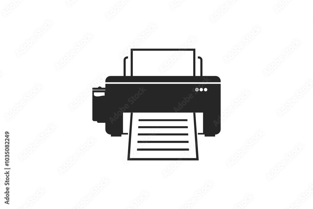 illustration of printer icon design simple in black color illustration of printer icon design simple in black color