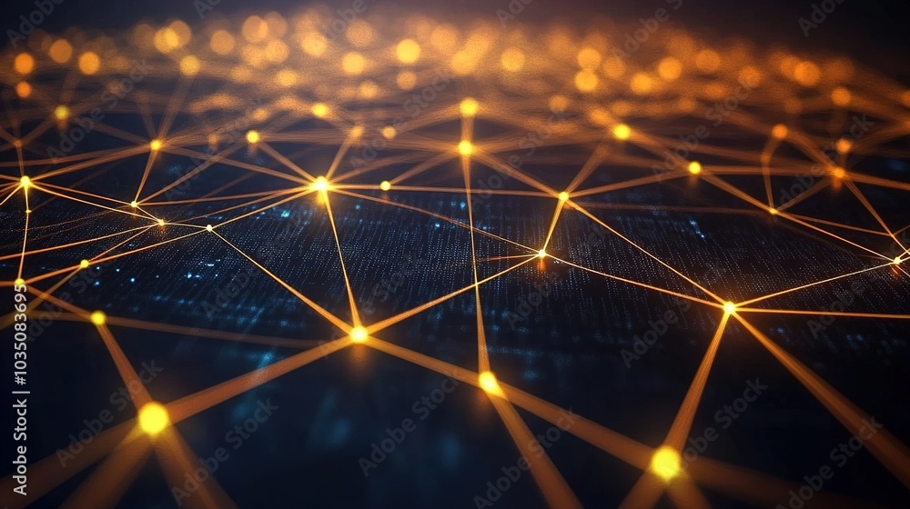 Abstract Network with Glowing Connective Lines Abstract Network with Glowing Connective Lines