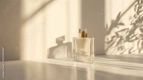 Wallpaper Mural Elegant Perfume Bottle with Soft Sunlight Shadow Torontodigital.ca