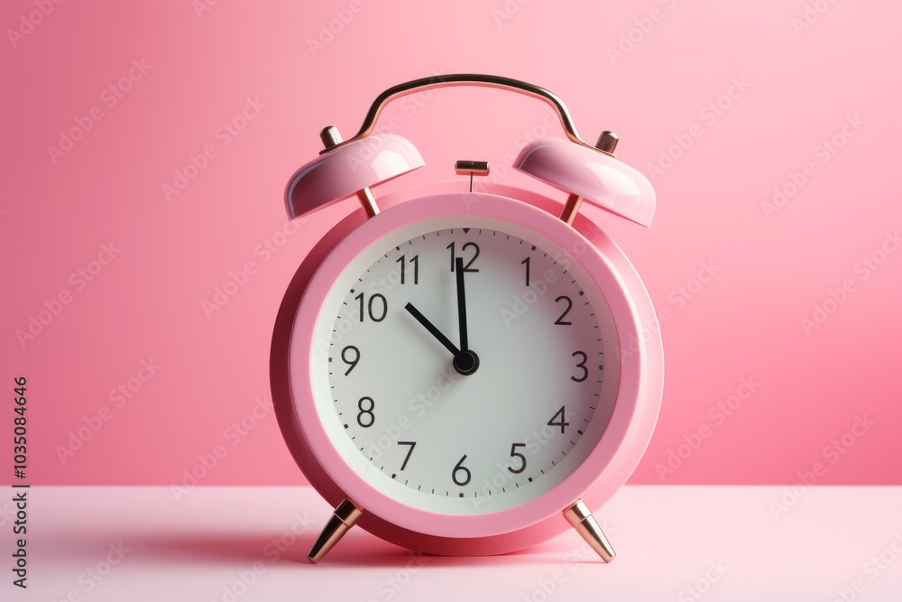 Blush Wake-Up: The Elegance of a Pink Alarm Clock, generative ai Blush Wake-Up: The Elegance of a Pink Alarm Clock, generative ai