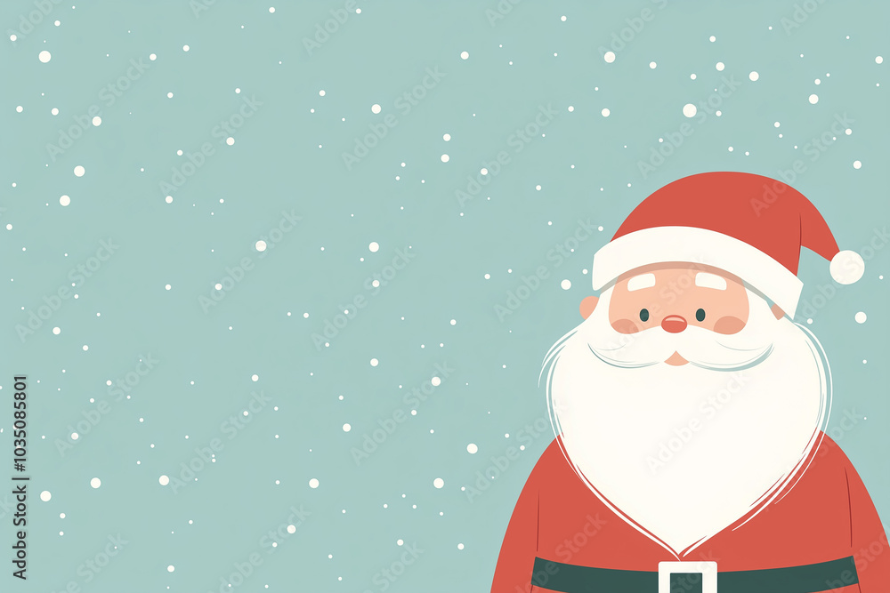 Santa modern simple flat design illustration, copy space Santa modern simple flat design illustration, copy space