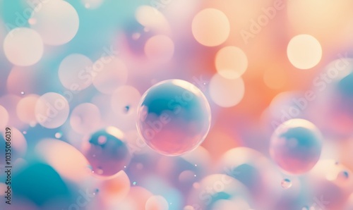 Abstract colorful spheres and bokeh.