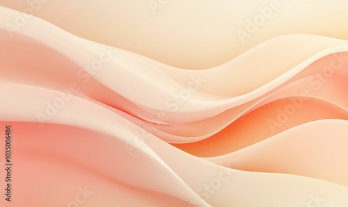 Abstract, smooth, peach, and cream waves.