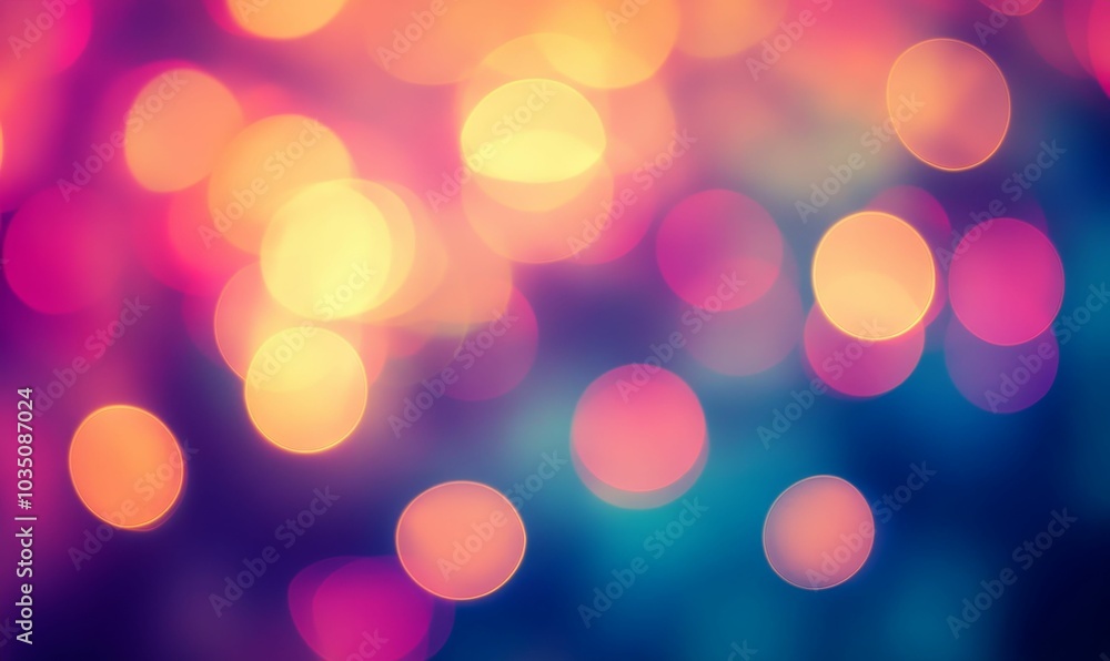 Obraz premium Blurred lights in pink, yellow, and blue.