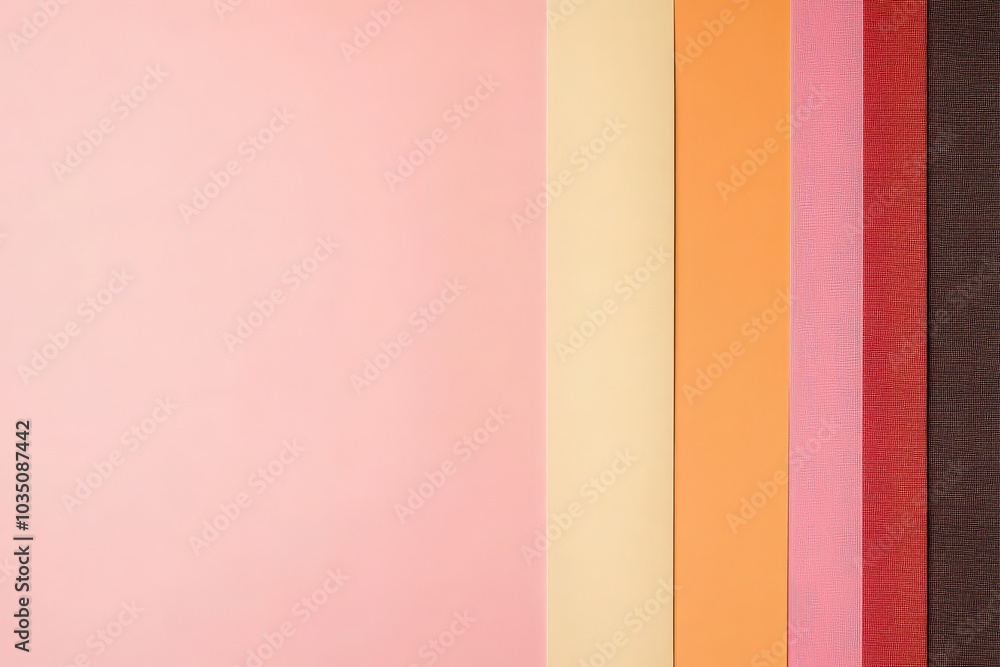 A collection of papers arranged in a clean, minimalist layout features a range of soft hues. The colors include pink, yellow, orange, red, and brown, perfect for fashion ideas and design projects. A collection of papers arranged in a clean, minimalist layout features a range of soft hues. The colors include pink, yellow, orange, red, and brown, perfect for fashion ideas and design projects.