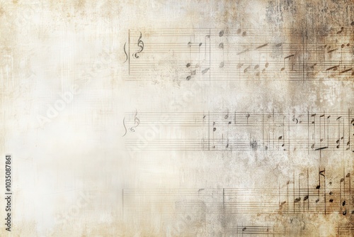 Sheet music featuring classical notes rests on a textured, aged background, evoking a sense of history and nostalgia for music enthusiasts appreciating its beauty and artistry.