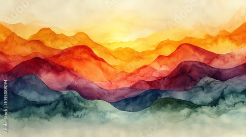 Artistic watercolor gradient lines blending gently into a textured paper background, creating a soft, flowing effect,