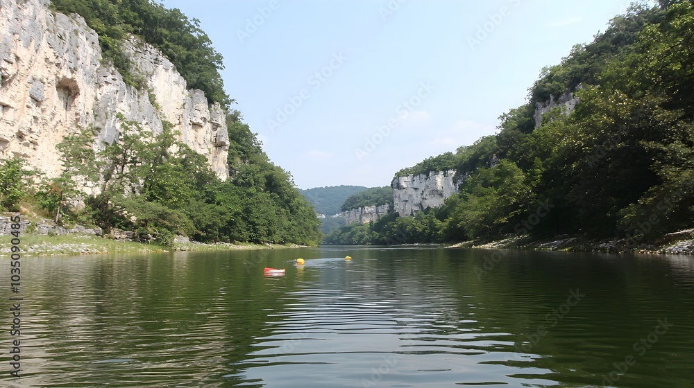 A tranquil river winding its way through a picturesque valley flanked by towering cliffs and a breathtaking natural landscape The serene flow of the water creates a calming atmosphere A tranquil river winding its way through a picturesque valley flanked by towering cliffs and a breathtaking natural landscape The serene flow of the water creates a calming atmosphere