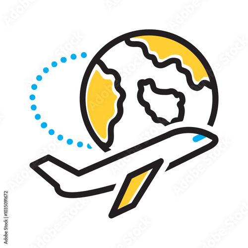 Vector multicolor icon for Overseas