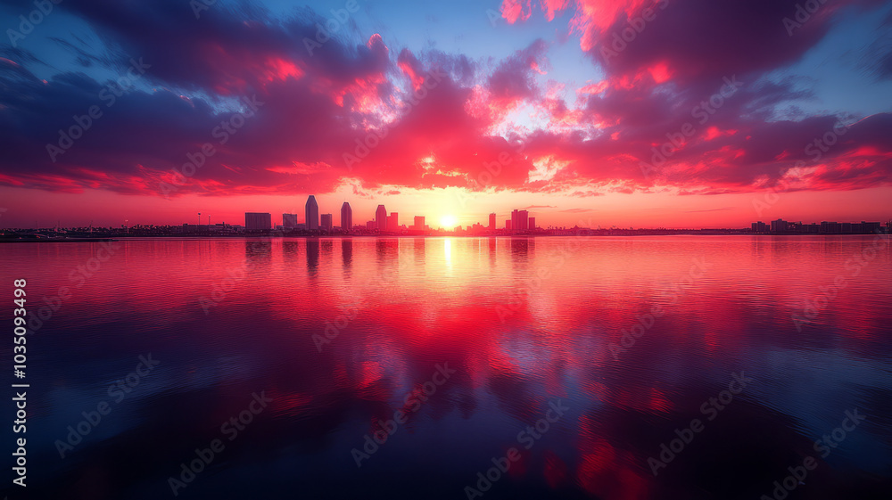 San Diego Skyline at sunset from Coronado San Diego Skyline at sunset from Coronado