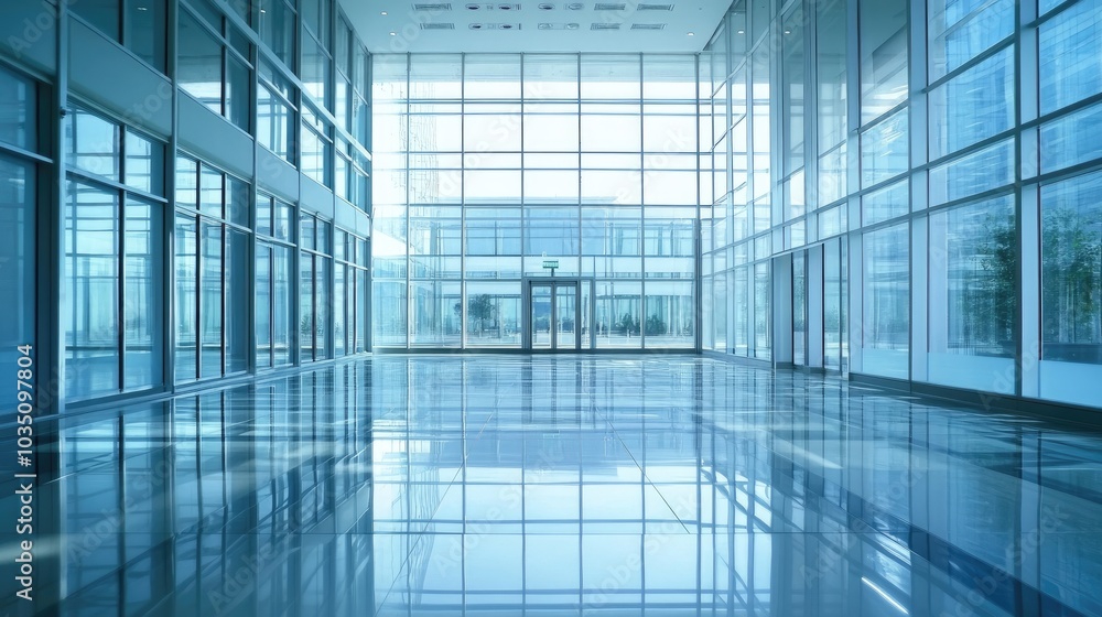 Interior view of a modern business office. Interior view of a modern business office.