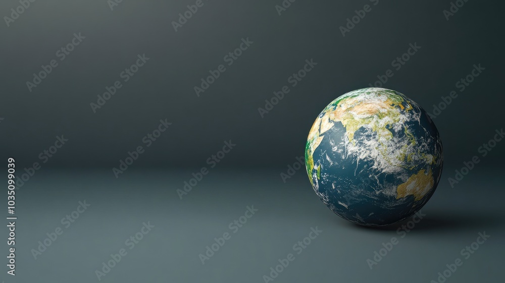 Earth globe on plain background, highlighting continents Earth globe on plain background, highlighting continents