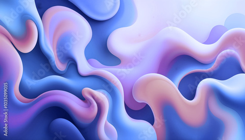 Waves of smooth, pastel colors blend seamlessly, creating a dreamy and fluid wallpaper. Hues of pink, blue, and purple mix with glossy highlights.