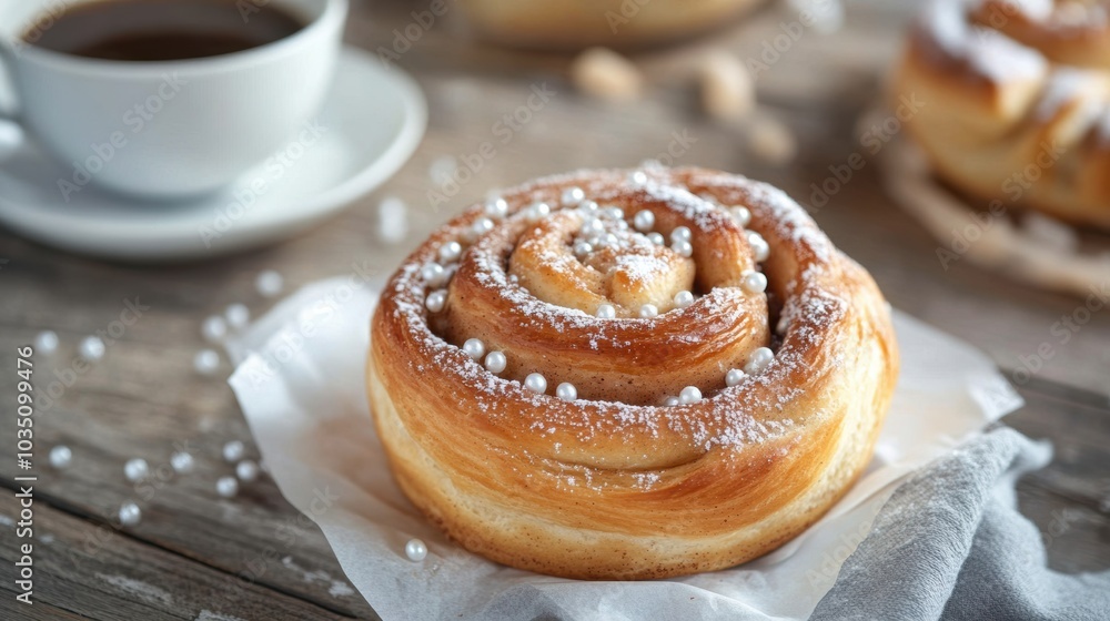 Cinnamon Roll with Pearls. Cinnamon Roll with Pearls.