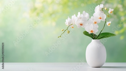 Elegant white orchids in a minimalist vase