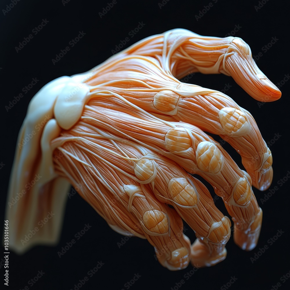 Fotografie Human Hand Anatomy Muscles Tendons  D Model