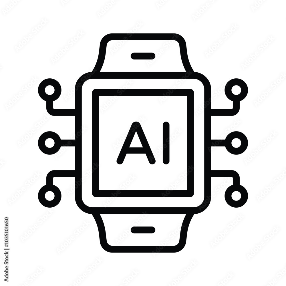 A smartwatch with a chip, symbolizing wearable AI technology for daily use A smartwatch with a chip, symbolizing wearable AI technology for daily use