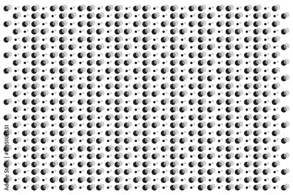 Dots pattern vector. Polka dot background. Monochrome polka dots abstract background. Dot pattern print. Panorama view. Vector illustration