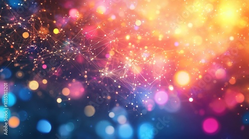 Colorful Abstract Background with Bokeh and Lights