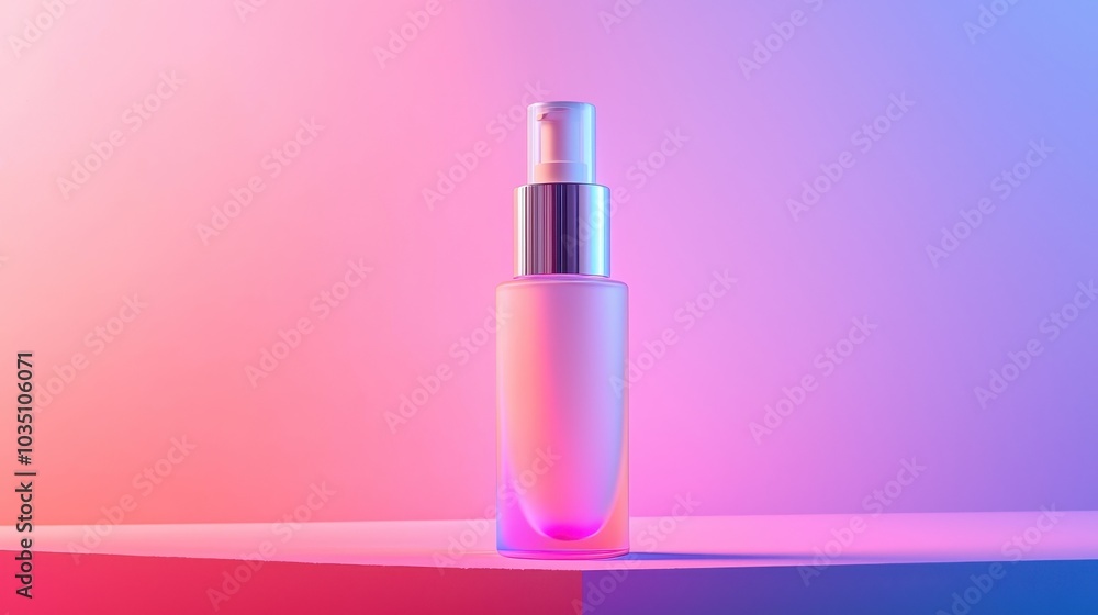 Colorful cosmetic bottle on modern background Colorful cosmetic bottle on modern background