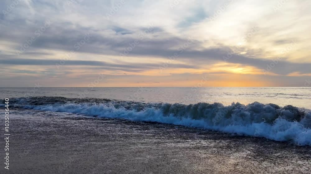 海の波 砂浜 夕日 海岸 イメージ 海の波 砂浜 夕日 海岸 イメージ