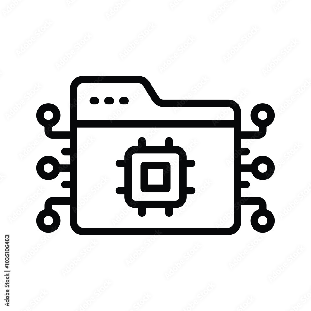 A document folder with AI nodes, concept icon of document management A document folder with AI nodes, concept icon of document management